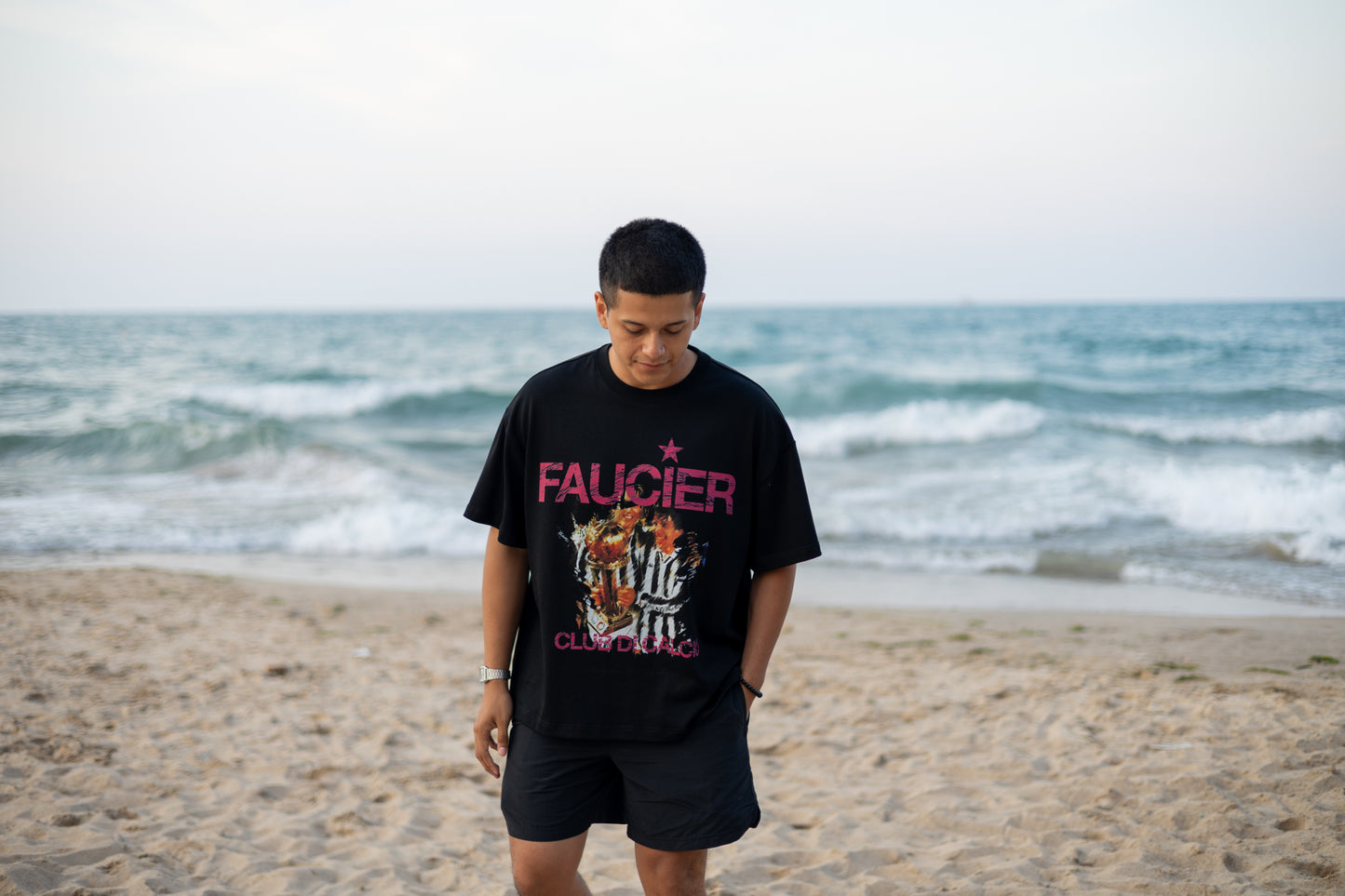 BLACK CLUB DI CALCIO T-SHIRT