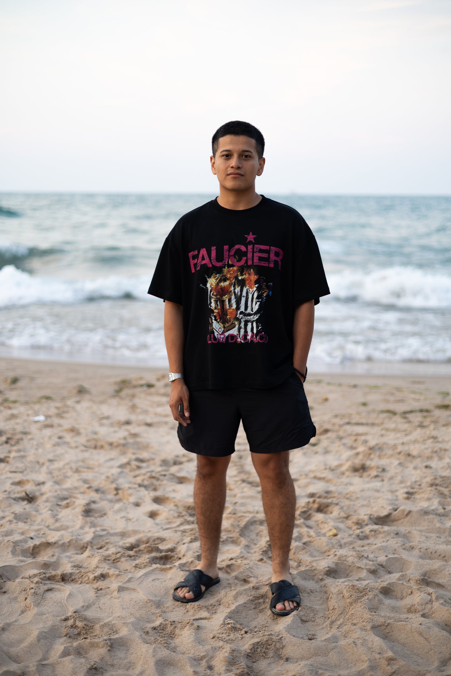 BLACK CLUB DI CALCIO T-SHIRT